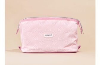Expandable Makeup Bag Baby Pink Heart