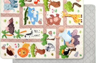 Extra Large Baby Play Mat for Floor 150×180 cm,Thick Playmats for Babies Kids Toddler,Soft Non-Slip Mat for Crawling & Playing,Machine Washable Portable Playpen Mat Pad for Tummy Time,Zoo