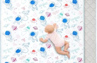 Extra Large Play Mat for Floor 150×180 cm,Thick Playmats,Soft Non-Slip Mat for Crawling & Playing,Machine Washable Portable Playpen Mat Pad for Tummy Time,Astronaut Space