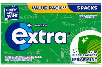 Extra Spearmint Flavour Xylitol Sugarfree Chewing Multipack 5 x 10 Pieces