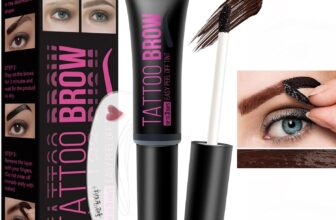 Eyebrow Tint Dark Tattoo Brown – Waterproof Semi-Permanent Colour Brow Tattoo Gel Lasts up to 3 Days Peel off Eyebrow Gel Tint Natural Eyebrow Makeup Gift for Women (02)