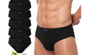 FALARY Bamboo Mens Underwear Pack 6 Black Size S