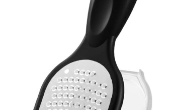FERYES Foot File Callus Remover with Dead Skin Catcher The Genius Foot Scrubber for Mess-Free Pedicures, Heel Scraper for Cracked Heel Treatment, Wet & Dry Use Feet Rasp – Black