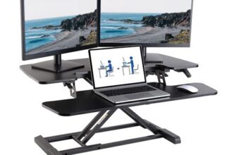 FLEXISPOT Height-Adjustable Desk Attachment, Office Seat, Standing Computer Desk