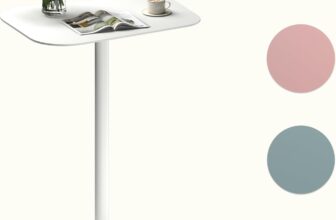 FLEXISPOT Side Table for Sofa Bedroom Living Room Office, End/Bedside Table Coffee Table for Small Spaces, Steel 50x38x65 White