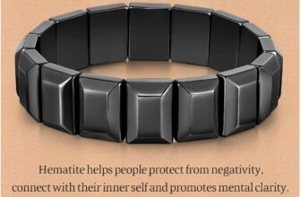 FLHEART Mens Bracelets Hematite Bracelet Men – Handmade Elastic Black Bead Masculine Energy Male Healing Bracelets, Inspirational Jewellery Gifts Natural Hematite Stone Bracelet for Men