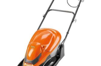 FLYMO EasiGlide 330 Corded Lawn Mower – Orange & Grey