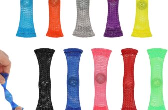 FRIUSATE 10 Pcs Fidget Toys Braided Mesh Tube with Marbles Stress Reliever Anxiety Relief Toys for Sensory Anxiety (Random Color)