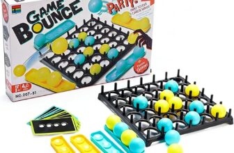 Falafoty Bounce Ball Duel Family Party Game with 16 Balls,Bounce Off Ball Board Game Educational Strategic Game Challenge,Pop Out Interactive Table Game,Party Travel Familygame for Kid Adult (Orange)