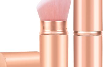 Falliny Retractable Kabuki Makeup Brush, Angled Travel Powder Blush Brush Foundation Makeup Brush with Cover for Blush, Sunscreen,Bronzer, Buffing, Concealer,Highlighter, Powder Cosmetics