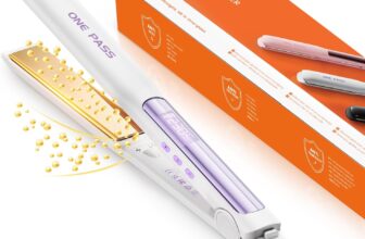 Faszin 2 in 1 Hair Straighteners, Fast Heating Titanium Flat Iron with Negative Ions, 3D Floating Plates for Smooth Styling, 11 Adjustable Temps, Dual Voltage(White)