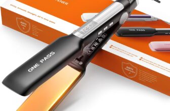 Faszin Professional Hair Straighteners, 42mm Wide-Plate Titanium Negative Ion Flat Iron, 30s Rapid Heating, Real-time Temperature Display, 11 Adjustable Temperature Levels (130-230)