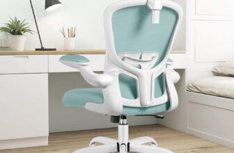 FelixKing Ergonomic Office Chair with Adjustable High Back, Breathable Mesh, Lumbar Support, Flip-up Armrests, Executive Rolling Swivel Comfy Task Computer Chair for Home Office(Light Blue)