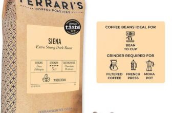 Ferraris Coffee Siena Coffee Beans Extra Strong 5/5 Dark Roast Great Taste Award – 1kg – Instore