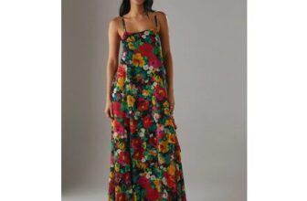 Floral Chiffon Strappy Asymmetric Maxi Dress