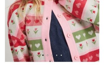 Floral Stripe Knitted Cardigan