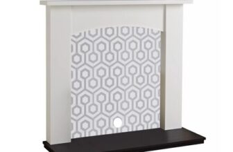 Focal Point Nebraska White & Black MDF Fireplace Surround Set