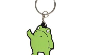 FooYee Middle Finger Frog Keychain, Funny Personalized Key Ring