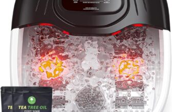 Foot Spa Bath Massager with Heat, Epsom Salts, Bubbles, Vibration and Red Light, Tub for Stress Relief, Foot Soaker, Birthday Gifts for Mom Dad Women Men Her Him