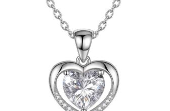 Forever Rose Necklace Gift Set with 925 Sterling Silver Heart Pendant in Luxury Box – White Eternal Heart