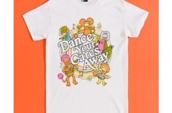 Fraggle Rock Dance Your Cares Away Swirl White T-Shirt