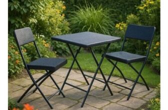 Free P&P – 3 Pieces Folding Rattan Bistro Set – Table and 2 Chairs