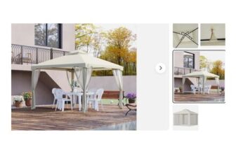 Free P&P – Outsunny 3 X 3 M Metal Gazebo 2-Tier Roof Marquee Party White