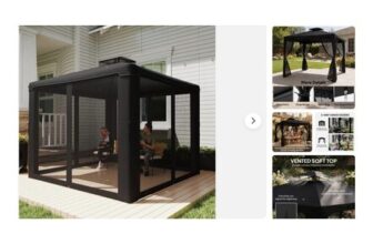 Free P&P – Outsunny 3 X 3 M Metal Gazebo Garden 2-Tier Roof Marquee