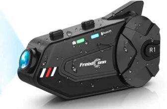 Freedconn R1 Plus Motorcycle Intercom Helmet Dash Cam Bluetooth Headsets Handsfree Communicator Video Record 1080P Interphone