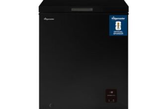 Fridgemaster MCF142EB 142L Chester Freezer, 4 Star Freezer Rating, Black