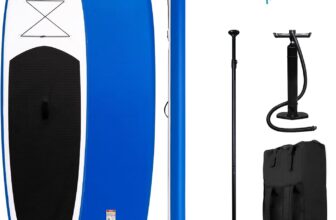 FunWater Inflatable Stand Up Paddle Board Ultra-Light PaddleBoards with SUP,3 Fins,Adj Paddle,Pump,Backpack,Leash