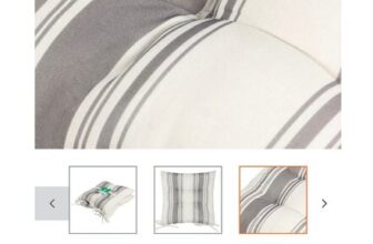 Furn. Hampton Grey Striped Outdoor Square Seat Pad, Pack of 2 (L)40cm X (W)40cm