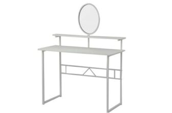 FurnitureR THOMPSON White Dressing Table with Mirror