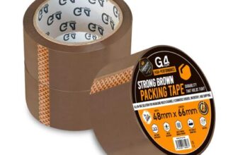 G4GADGET Pack of 3 Strong Brown Packing Tape 48mm X 66m