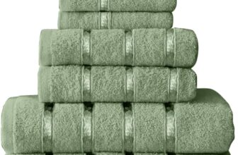 GC GAVENO CAVAILIA 8 Piece Egyptian Cotton Towels – Quick Dry Highly Absorbent Bathroom Towel Bale – (4 Face Towel 2 Hand Towel 2 Bath Towel) – Sage Green