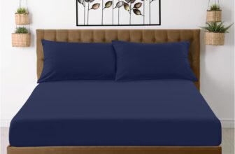 GC GAVENO CAVAILIA GC GAVENO CAVAILIA Fitted Sheet Single Bed (91 x 190cm) – Navy Bedding Sheets – Plain Dyed Microfiber Bed Sheets Single – (10 inch) 25cm Deep Pocket Bottom Sheet – Fade Resistant