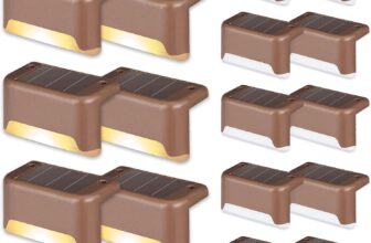 GIGALUMI Solar Deck Lights 16 Pcs Step Lights Bronze Solar Fence Lights Waterproof for Outdoor Pathway, Yard, Patio, Stairs, Step and Fences. (Warm White)