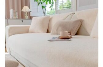 GKXLH Washable Velvet Sofa Cover 1-3 Seater, Non-Slip, Beige/White, L-Shape