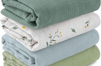 GLLQUEN BABY Baby Blankets for Newborn Soft 4 Pack, Muslin Cotton Baby Boy or Girl Blanket 95x100cm, Swaddle Blanket for Newborn, Shower Gifts for New MomsBud