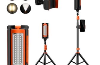 GPJ Portable Rechargeable LED Camping Light, 3200 Lumens, Stand