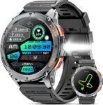 GPS Smart Watch for Men (Make/Answer Call), 1.43 AMOLED Smartwatch with 530mAh Battery, 170 Sports Modes, Heart Rate, Stress Monitor, IP68 Waterproof Watch for Android iOS (Black)