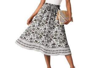 GRECERELLE Womens Summer Midi Skirt
