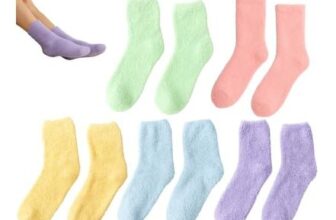 GYTFOG 5 Pairs Womens Fluffy Socks