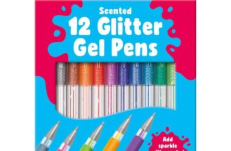 Galt 12 Glitter Gel Pens, Childrens Scented Colourful Metallic Gel Pens Kit, Multicolour Sparkly and Glittery Pen Set