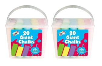 Galt 20 Giant Chalks, Extra Large, Bright, Washable Carry Case