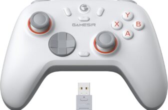 GameSir Nova Lite 2 Wireless PC Controller with Hall Effect Joysticks & Triggers, 2.4G & Wired 1000Hz Polling Rate, Remappable Buttons – Compatible with PC/Switch/Steam/Android (White)