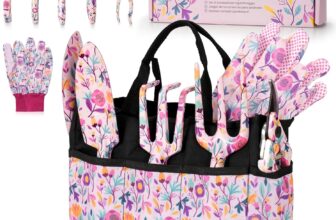 Gardening Gifts for Women Mum – Velway 6PC Floral Print Metal Garden Tools Set with Bag Ideal Gardening Gifts for Ladies Gardeners Mothers Day Christmas Birthday