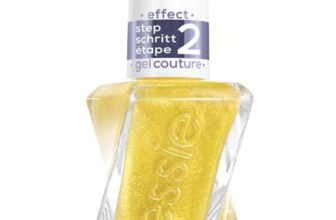 Gel Couture by Essie metallic glaze top coats, up to 15 days of gel-like wear, no UV lamp, Crushed Gold, 0,46 fl oz