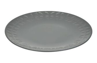 Geo Debossed Grey Dinner Plate 26.6cm