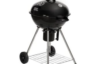 George Foreman Charcoal BBQ Kettle Barbecue Portable with Wheels